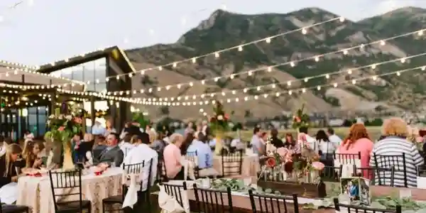 The Vineyards at Mt. Naomi Farms wedding venue setting in Utah