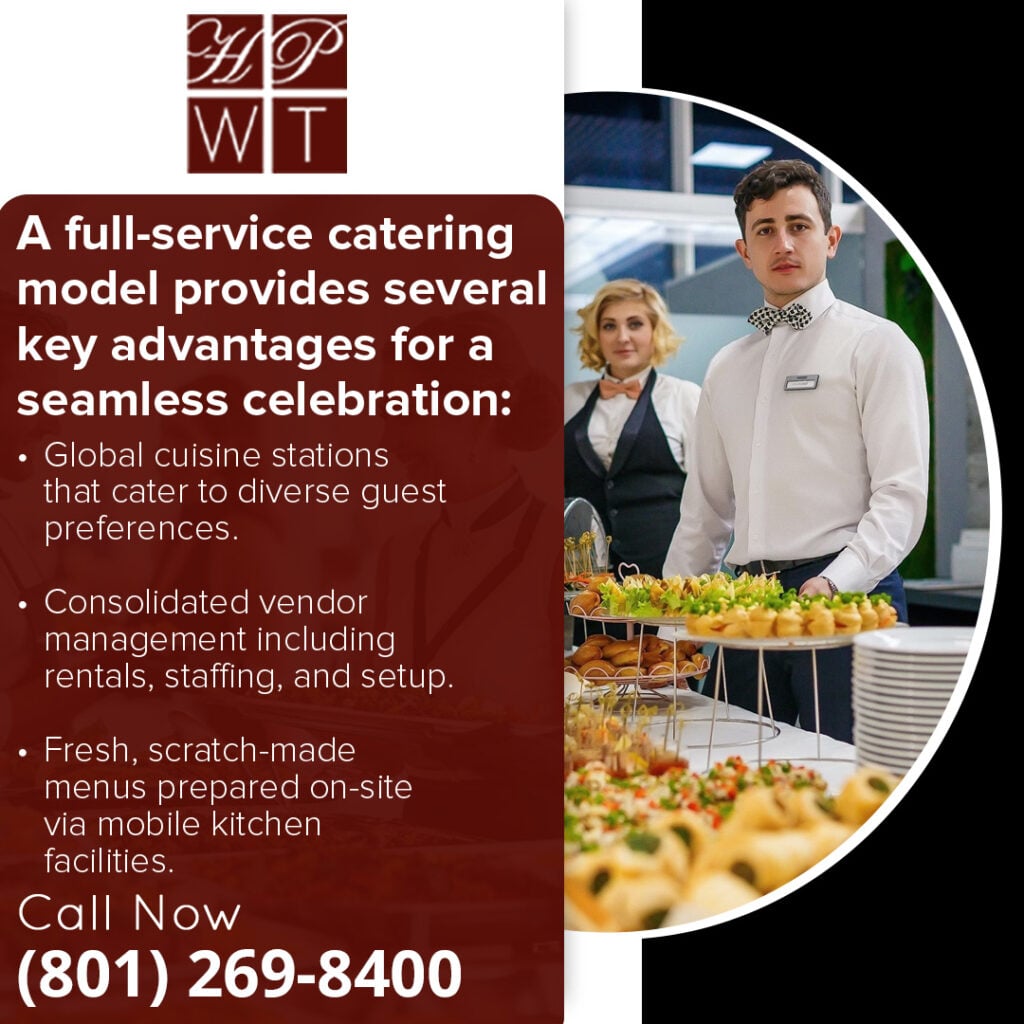 Modern Wedding Food Trends Utah Couples Love from Luxury Wedding Catering in Utah 2 Server presenting fresh appetizers at a full-service wedding catering event in Utah by Have Party Will Travel, showcasing interactive food stations and on-site service.