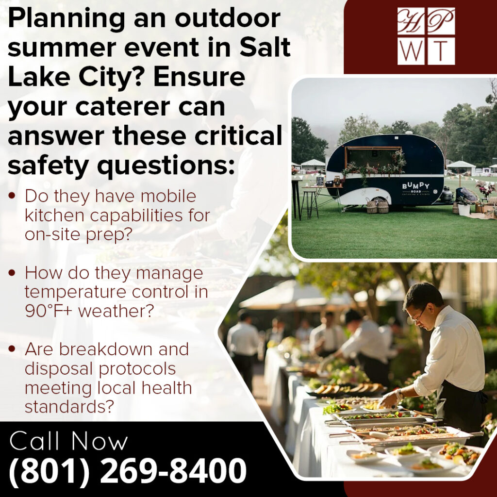 Elevate Utah Summer Corporate Events with Have Party Will Travel’s Full-Service Catering 2 Outdoor catered event with mobile kitchen trailer and buffet service by Have Party Will Travel in Salt Lake City