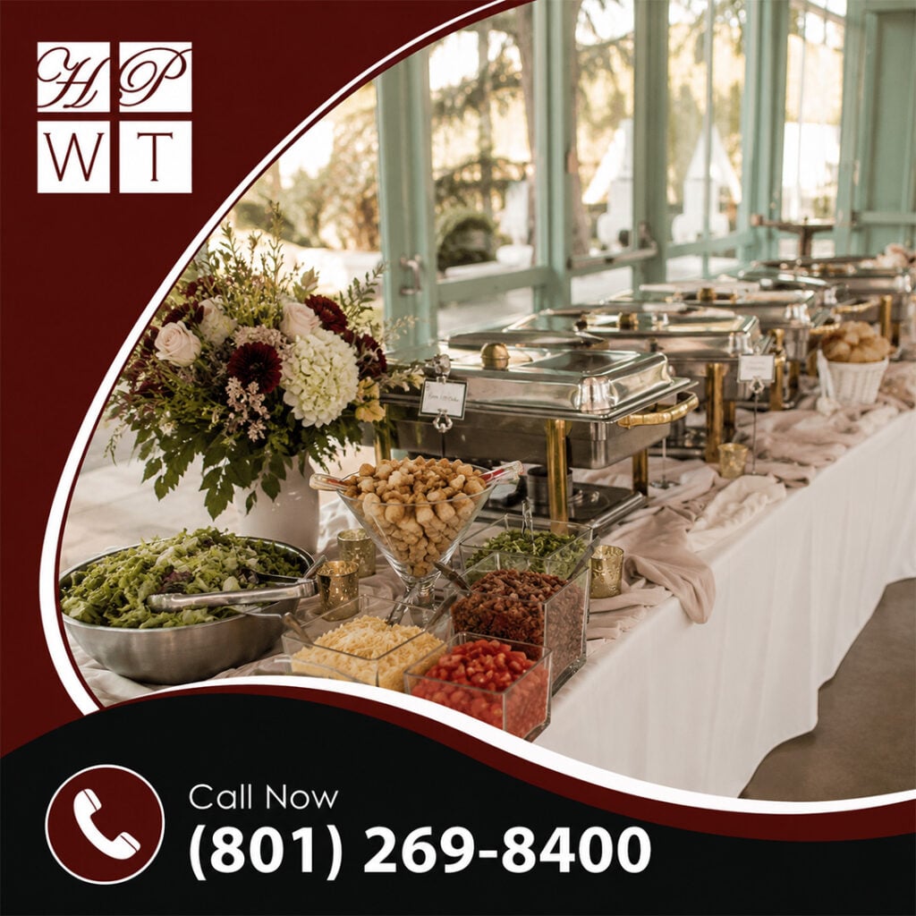 How Do I Match My Wedding Catering Style to My Tone and Budget? 1 Elegant wedding buffet catering setup with chafing dishes, fresh salads and floral arrangements at an event venue